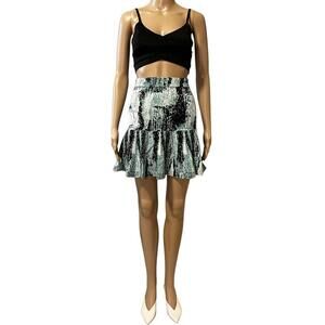 Flirty Ruffled Skirt with Abstract Print